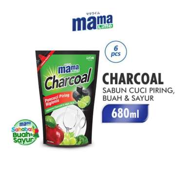 Promo Harga Mama Lime Cairan Pencuci Piring Charcoal 780 ml - Blibli