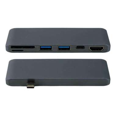 CHIPAL USB Hub 6 in 1 USB Type C with HDMI 4K Card Reader T62 Memori Panjang Reader Kabel Type C Por