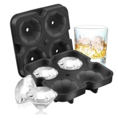 Winzwon Cetakan Es Batu Ice Cube Tray Mold Model Diamond A1871 Cetakan Bulat Kecil Batu Tutup Besar 