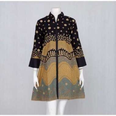 Couple Baju Batik Sarimbit Motif Abstrak Ombak JUMBO #hitam XXXL Tunik Syailindri