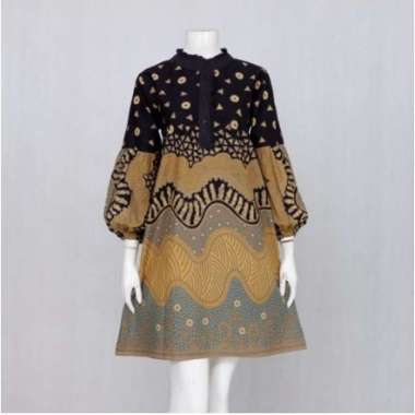 Couple Baju Batik Sarimbit Motif Abstrak Ombak JUMBO #hitam XXXL Tunik Kinanti