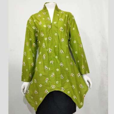 BLOUSE SEMI KEBAYA LINGGAR AYU JUMBO | BLUS SEMI KEBAYA JUMPUTAN HANDMADE ASLI SOLO XXXL Hijau Pupus