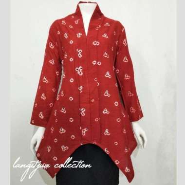 BLOUSE SEMI KEBAYA LINGGAR AYU JUMBO | BLUS SEMI KEBAYA JUMPUTAN HANDMADE ASLI SOLO XXL Merah