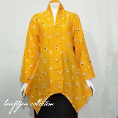 BLOUSE SEMI KEBAYA LINGGAR AYU JUMBO | BLUS SEMI KEBAYA JUMPUTAN HANDMADE ASLI SOLO XXL Kuning