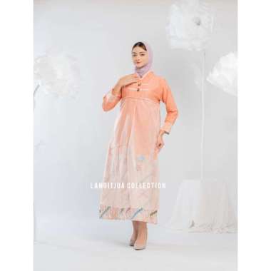 RIZKIA KOIN BATIK MEWAH PREMIUM | GAMIS BAJU KONDANGAN M peach