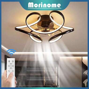 Kipas Gantung Lampu Ceiling Fan Lam Hitam52cm+remote