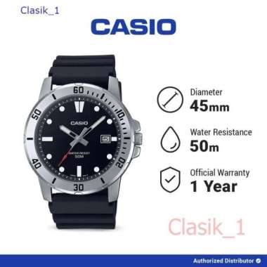 Original 100%!! Casio MTP-VD01-1EVUDF Jam Tangan Analog Pria Karet