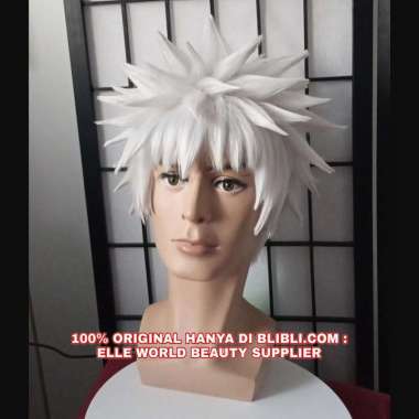 READY STOCK STYLED - WIG KILLUA ZOLDYCK HXH WIG COSPLAY ANIME HUNTER X HUNTER PRIA PENDEK LURUS PONI
