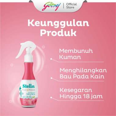 Stella Fabric Spray 200 + 45 ml - Disinfektan Pengharum Kain Pink Peony