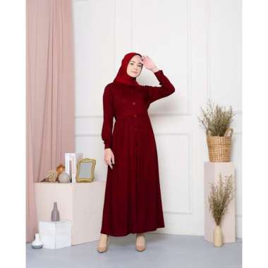 Melika - Gamis / Long Dress Polos Berkerah Dewasa Ivana IVANA MAROON