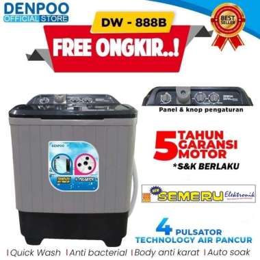 Denpoo Mesin Cuci 2 Tabung 8 Kg DW-888B