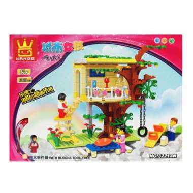 Wange 32214N Tree House City Girl / Mainan Brick Merk Wange