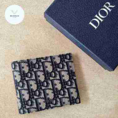 Dior Bifold Oblique Jacquard Wallet Man (All Card) - 100% Authentic Black