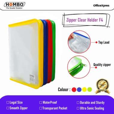 Zipper Clear Holder F4 20 Lembar , 40 Lembar / Dokumen Keeper Sleting / Map Sleting Plastik / Map Pl