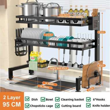 RM Rak Piring Wastafel Rak Wastafel Dapur Stai 95 FULL 2 SUSUN（UP）