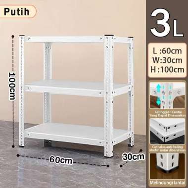 RM Rak besi siku 5 susun Rak Besi Siku Lubang ⬜Besi 3L(60*30*100)