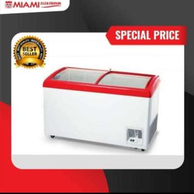 FREEZER BOX SLIDING KACA 400LTR / FREEZER PINTU KACA MASPION UFH400C