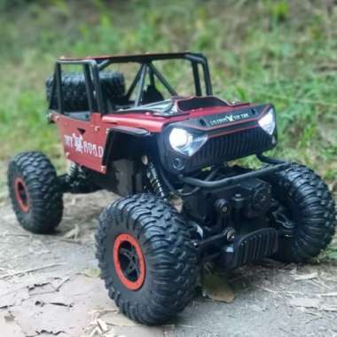 MOBIL REMOT KONTROL RC OFFROAD 4WD METAL 2,4GHZ MAINAN REMOTE CONTROL ORI BAWAAN JEEP MERAH
