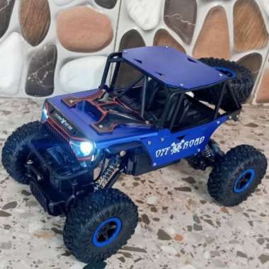 MOBIL REMOT KONTROL RC OFFROAD 4WD METAL 2,4GHZ MAINAN REMOTE CONTROL ORI BAWAAN JEEP BIRU