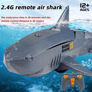 REMOTE CONTROL SHARK RC IKAN HIU WATERPROOF SHARK MAINAN ANAK Biru