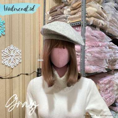 GST Beret Hat Import Fuji wool topi winter hangat beanie kupluk murah topi beret korea wul rajut wan