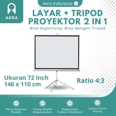 Stand Layar Projector Adjustable 72 Inch 16:9 | Layar Proyektor 2 in 1 | Standing Screen Projector |