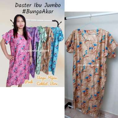 Daster Ibu Jumbo LD 120cm Daster Busui Friendly Rayon Solo Adem Daster Akar_Coklat