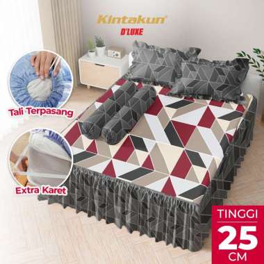 Kintakun DLUXE Sprei Set Rumbai Tinggi 25cm 160x200 King Aesthetic B2 Multivarian Roni