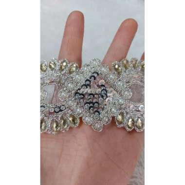 Renda India Gold Silver Payet Mutiara Silver