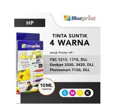 TINTA SUNTIK / TINTA REFIL 1 SET 4 WARNA BLUEPRINT CANON EPSON HP