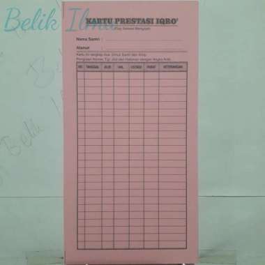 Kartu Prestasi Iqro