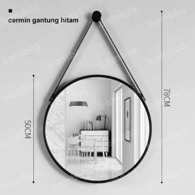 JP Cermin Gantung Dinding Cermin Bulat Minimal Diameter 50CM