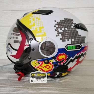 HELM KYT ELSICO MOTIF SERI 7 WHITE YELLOW RED M