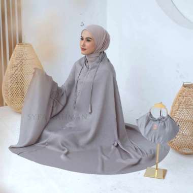 Syfa Rahman - Zalina Prayer Set | Mukena Silk Premium 2in1 Stonewall