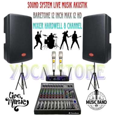 Karaoke Set Speaker Live Akustik Baretone 12 Inch Mixer 8 Channel
