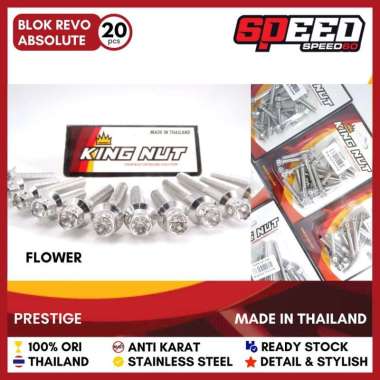 Baut Set Blok Kalter Mesin Honda Revo Absolute Revo Abs Silver Probolt Thailand Stainless King Nut