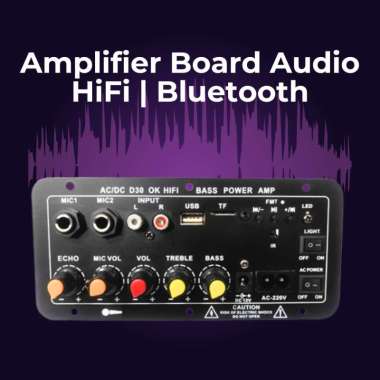 TaffSTUDIO Amplifier Board Audio Bluetooth USB Subwoofer DC 12-24V