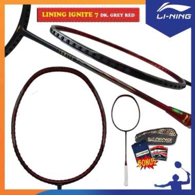 RAKET BADMINTON bulutangkis Li ning LINING IGNITE 8 dan 7 ORIGINAL Paket lengkap Red Black IG7