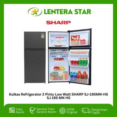 Kulkas Refrigerator 2 Pintu Low Watt SHARP SJ-195MN-HS SJ 195 MN HS