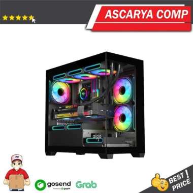 AIGO DARKFLASH C218M M-ATX PC Case | Panoramic M-ATX Chassis putih
