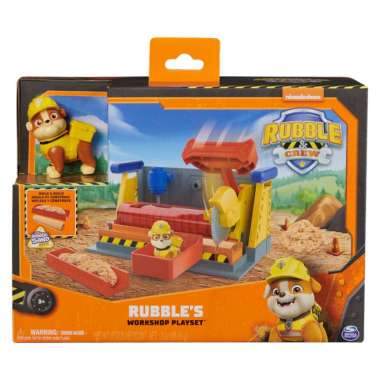 Mainan Paw Patrol Rubble & Crew Rubble's Workshop Playset
