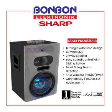 Sharp Active Speaker Bluetooth CBOX-PROX12UBB PRO X Series / 3 Way Speaker CBOXPROX12UBB