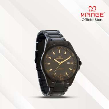 Mirage Jam Tangan Pria Analog 8895 M Full Black Original Stainless Plat Hitam