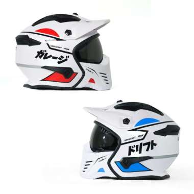 JPX Helmet type MX 726 R Garasi Drift x JPX XXL Putih
