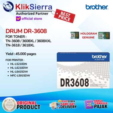BROTHER DR-3608 DRUM Original - For Printer L5210DN / L6210DW / L6415DW / L5915DW / L6915DW - For To