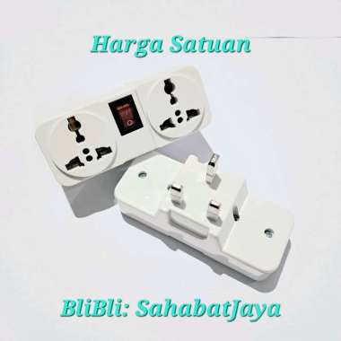 Konverter UK to Universal Plug Converter Over Steker ke Multi Colokan 3 kaki ke 2 Kaki / 3 kaki Samb