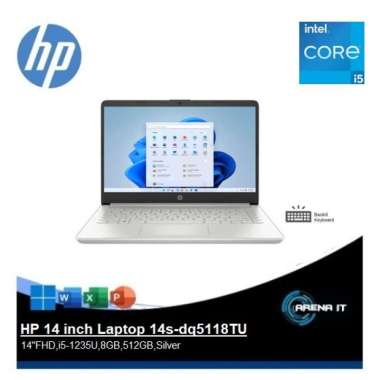 HP 14 inch Laptop 14s-dq5118TU [14"FHD,i5-1235U,8GB,512GB,Silver]