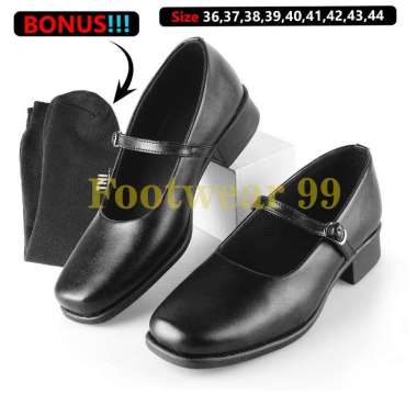 MIVASO Sepatu PDH Dinas POLWAN Sepatu Kerja Pantofel Paskibra Wanita 42 doop