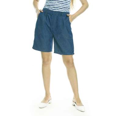 2nd Red Bermuda Wanita Denim Chambray Full Karet 262104 S