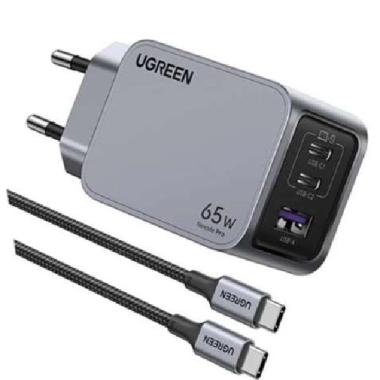 Ugreen PD Charger 65W GAN Adapter 3 Ports USB C+A + Type C Cable 1.5M